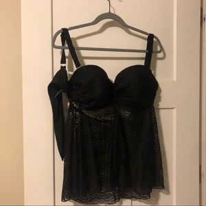 Swimsuit top, ranking, black lace, Smart & Sexy, size 34DDD plus size